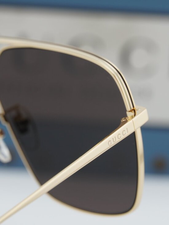 Gucci GG1099SA 003 Aviator Sunglasses - Gold\\Brown main image 7